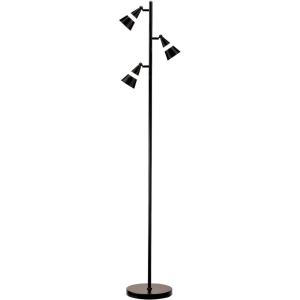 imageOBright Ash  3Light LED Tree Floor Lamp Dimmable 3Head LED Multidirectional Standing lamp Adjustable MultiShade Swivel Cone Floor Lamp for Living Room Bedroom Brushed NickelBlack