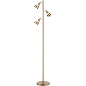 imageOBright Ash  3Light LED Tree Floor Lamp Dimmable 3Head LED Multidirectional Standing lamp Adjustable MultiShade Swivel Cone Floor Lamp for Living Room Bedroom Brushed NickelAntique Brass