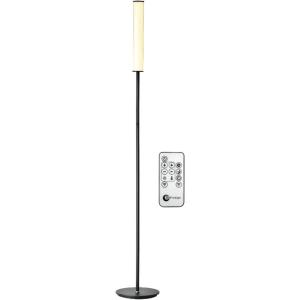 imageOBright LED Cylinder Floor Lamp with Remote Control Full Range Dimming Adjustable Color Temperature 3000K6000K Minimalist Standing Lamps for Living Room Bedrooms and Office Brushed NickelBlack Remote Control