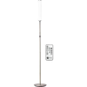 imageOBright LED Cylinder Floor Lamp with Remote Control Full Range Dimming Adjustable Color Temperature 3000K6000K Minimalist Standing Lamps for Living Room Bedrooms and Office Brushed NickelBrushed Nickel Remote Control