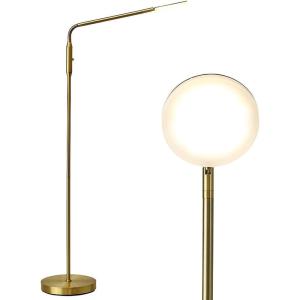imageOBright Moon  Dimmable LED Floor Lamp Adjustable Color Temperature for Bedside Reading Work Light ArtCrafting Light Sewing 360 Flexible Gooseneck Rotatable Lighting Antique BrassAntique Brass