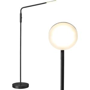 imageOBright Moon  Dimmable LED Floor Lamp Adjustable Color Temperature for Bedside Reading Work Light ArtCrafting Light Sewing 360 Flexible Gooseneck Rotatable Lighting Antique BrassBlack