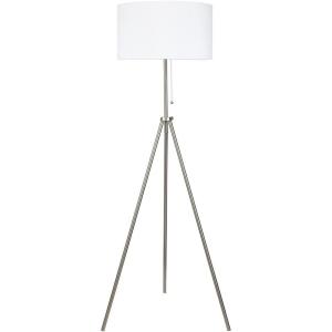 imageOBright Tripod Floor Lamp Adjustable in Height 100 Metal Body with Linen Drum Shade E26 Socket Bedside Lamp Standing Light for Living Room Bedroom Office Brushed NickelBrushed Nickel