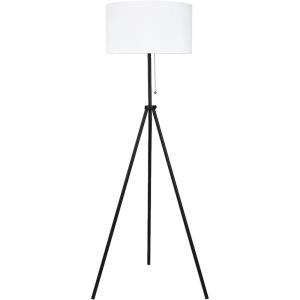 imageOBright Tripod Floor Lamp Adjustable in Height 100 Metal Body with Linen Drum Shade E26 Socket Bedside Lamp Standing Light for Living Room Bedroom Office Brushed NickelBlack