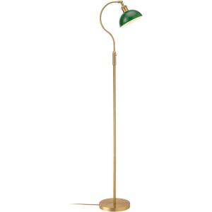 imageOBright Heritage  Bankers Floor Lamp 3Level Touch Dimming Adjustable Tilt Shade Removable Lampshade Design E26 Socket with 6W Dimmable LED Bulb White Jade Glass Shade Oil Rubbed BronzeAntique BrassGreen Glass