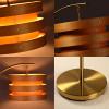 image:imageOBright Strata Wooden Floor Lamp  Mid Century Modern Standing Lamp with Layered Wood Shade Tall Reading Lamp for Living Room Bedroom Office Antique Brass Light Oak Cascade ShadeAntique BrassLight OakHorizon