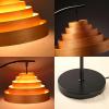 image:imageOBright Strata Wooden Floor Lamp  Mid Century Modern Standing Lamp with Layered Wood Shade Tall Reading Lamp for Living Room Bedroom Office Antique Brass Light Oak Cascade ShadeBlackLight OakCascade