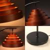 image:imageOBright Strata Wooden Floor Lamp  Mid Century Modern Standing Lamp with Layered Wood Shade Tall Reading Lamp for Living Room Bedroom Office Antique Brass Light Oak Cascade ShadeBlackDark OakCascade