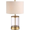 image:imageOBright Luma  Battery Powered Table Lamp Cordless Glass Bedside Lamp with Rechargeable Battery Full Size 195 Inch Height Touch Dimmer TypeC Charging Clear Glass Design Antique BrassAntique Brass